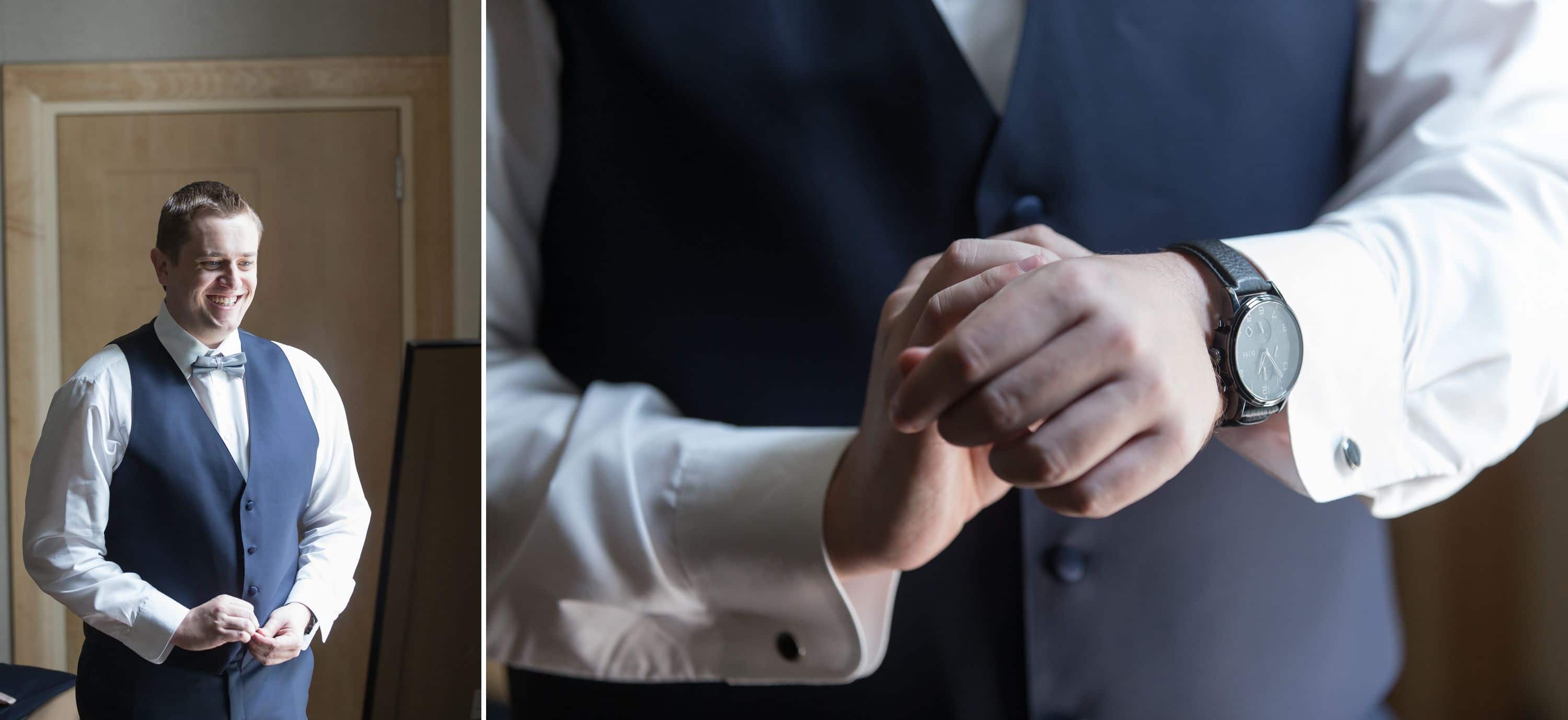 Groom getting ready during at a Diplomat Beach Resort Wedding