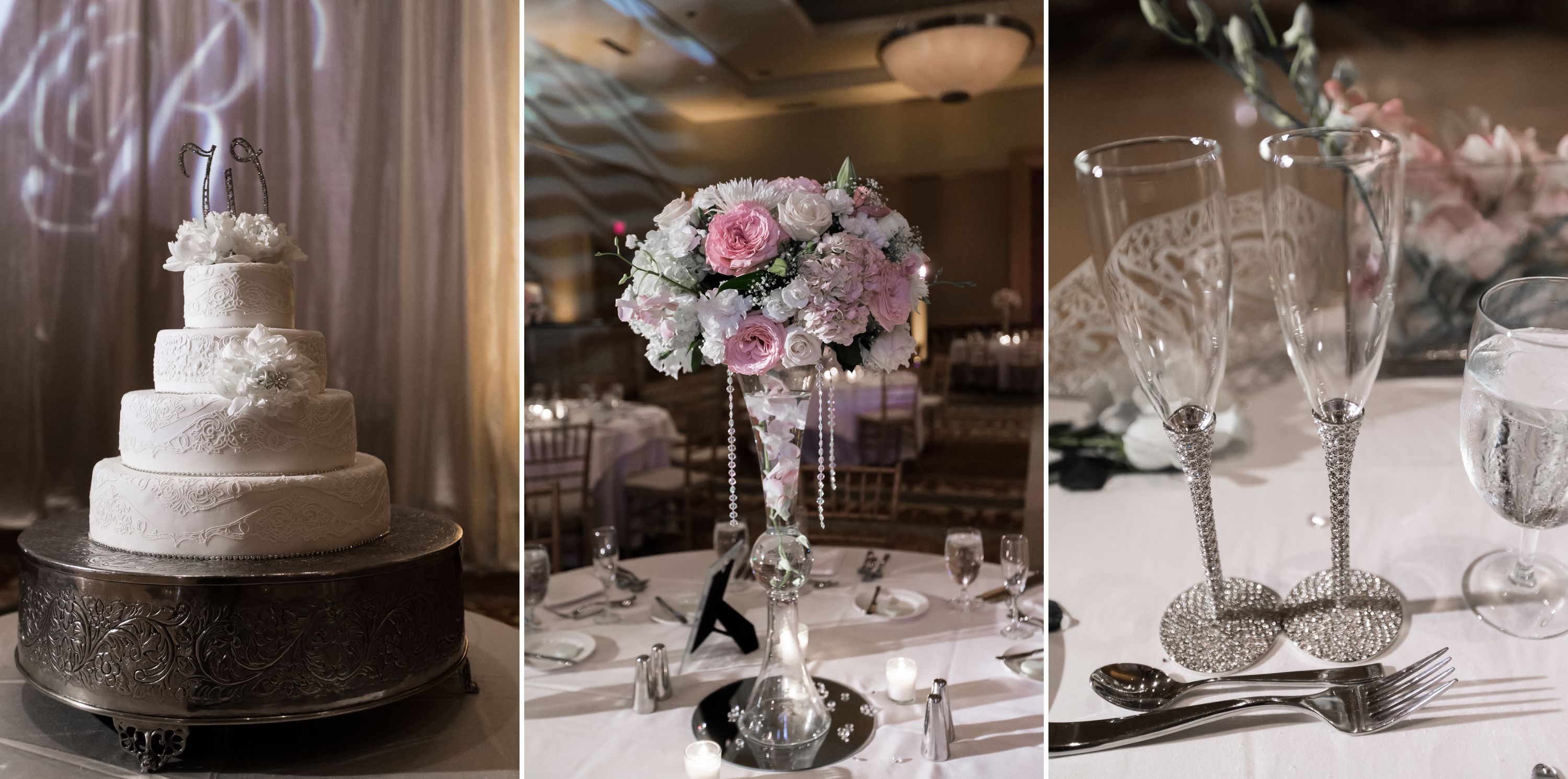 Close up shot of the centerpieces at this Diplomat Beach Resort Wedding