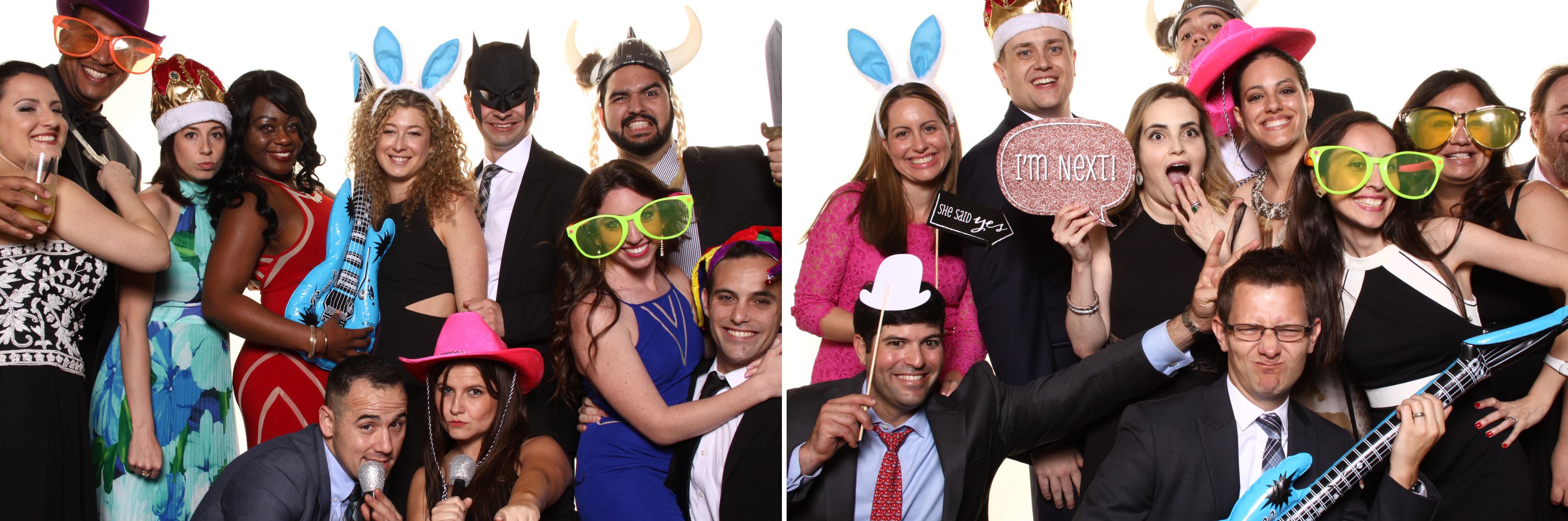 Photobooth photo with many people in it at a Diplomat Beach Resort Wedding